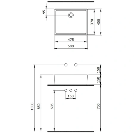 Раковина 50x40 см Berges Ego 181001
