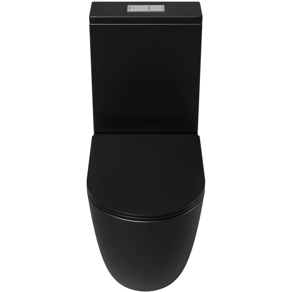 Унитаз-компакт Grossman GR-4494BMSQ безободковый, торнадо, с сиденьем микролифт, черный матовый