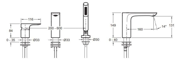 Смеситель для ванны Jacob Delafon Aleo E72292-CP