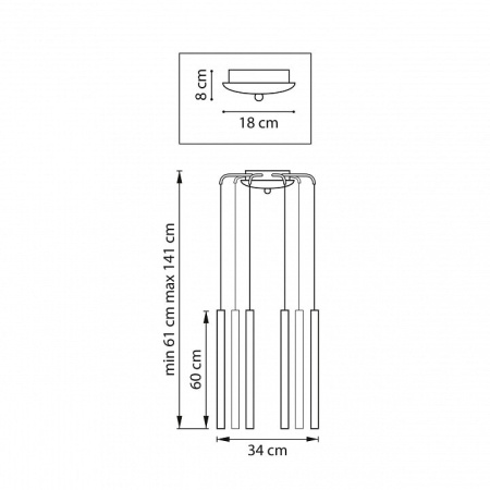 Подвесная люстра Lightstar Tubo L8T747343