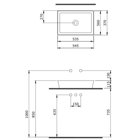 Раковина 54,5x37 см Berges Ego SL 181209