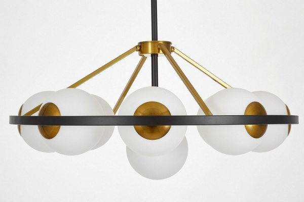Люстра на штанге LUMINA DECO Donzano LDP 8034-9 BK+WT
