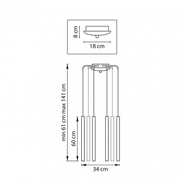 Подвесная люстра Lightstar Tubo L8T747343