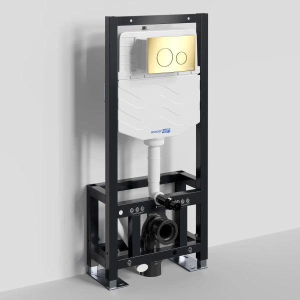 Инсталляция для унитаза WasserKRAFT Dill 61 61TLT.010.ME.PG02 с кнопкой смыва, золотой