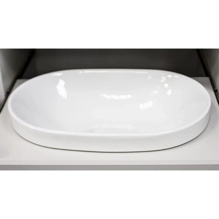 Раковина CeramaLux 5006B 59x40 см, встраиваемая сверху, белый