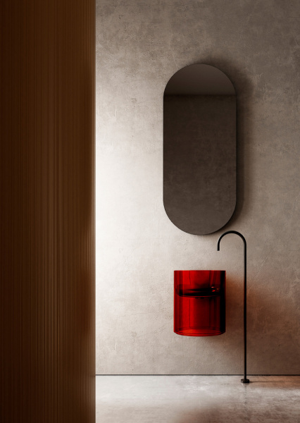 Раковина Abber Kristall AT2704Rubin прозрачная красная