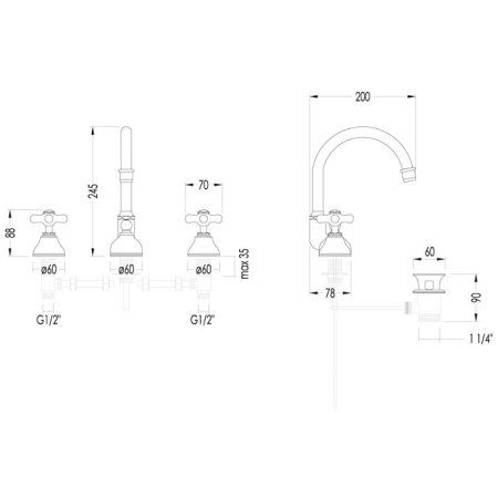 Смеситель для раковины Devon&Devon City UTCI100A золото