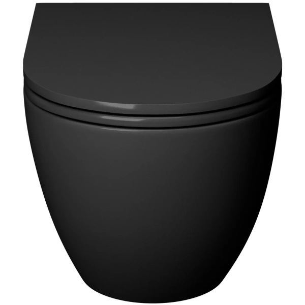 Унитаз подвесной Grossman GR-4457BMS безободковый, с сиденьем микролифт, черный матовый