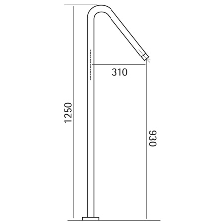 Излив для ванны Huber Lynox ZB001280D1 сталь