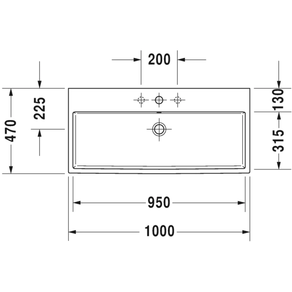 Раковина 100x47 см Duravit Vero Air 2350100000