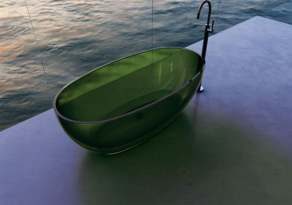 Прозрачная ванна Abber Kristall 170x75 AT9703Emerald зеленый