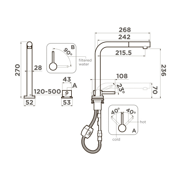 Смеситель для кухни Omoikiri Nara 4994367