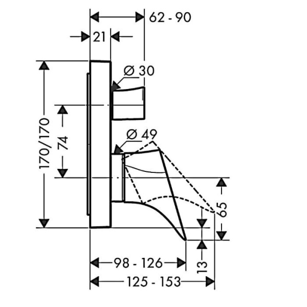 Смеситель для душа Axor Starck Organic 12416000
