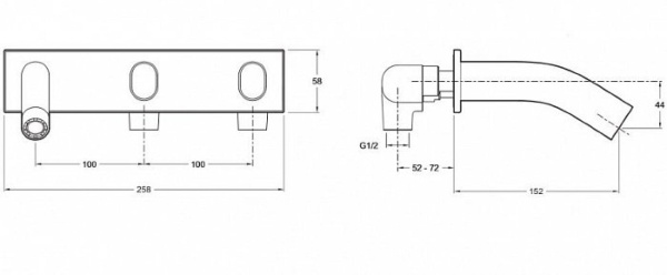 Смеситель для раковины настенный Jacob Delafon Talan E10087-CP