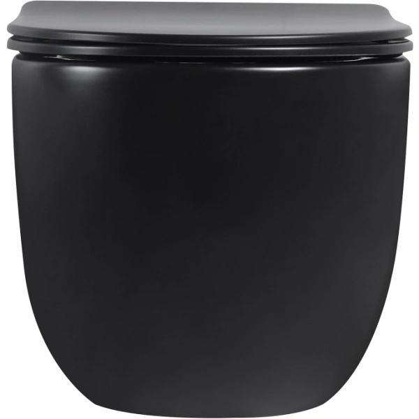 Унитаз подвесной Abber Bequem AC1104TMB безободковый, торнадо, с сиденьем микролифт, черный матовый