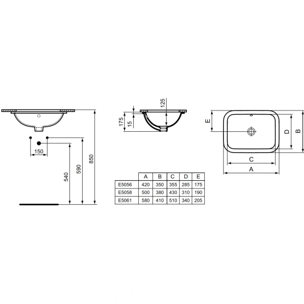 Раковина 50x38 см Ideal Standard Connect E505801