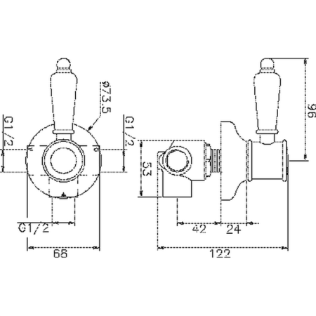 Переключатель Huber Victorian 653.VT01H.CR