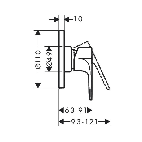 Смеситель для душа hansgrohe Rebris 72649000