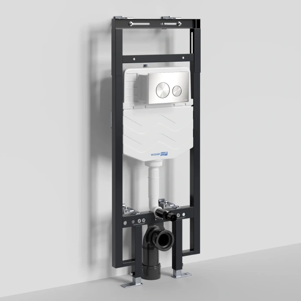 Инсталляция для унитаза WasserKRAFT Dinkel 58 58TLT.010.ME.BN02 с кнопкой смыва, никель