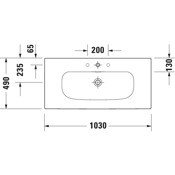 Раковина 103x49 см Duravit Viu 2344100000