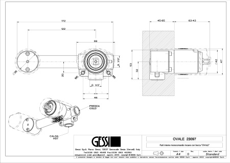 Внутренняя часть смесителя Gessi 23097#031