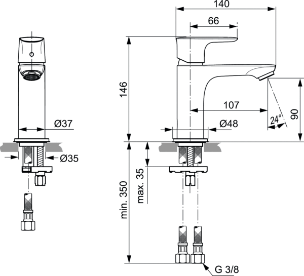 Смеситель для раковины Ideal Standard Connect Air A7010AA