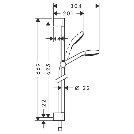 Душевой гарнитур Hansgrohe Croma Select S 26563400 хром/белый