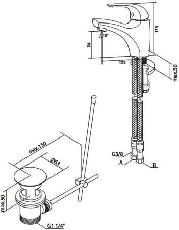 Смеситель для раковины AM.PM Sense F7582132