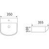 Раковина CeramaLux 78014B 35x35,5 см, подвесная, белый