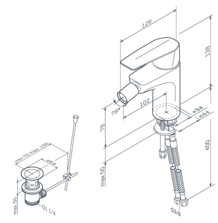 Смеситель для биде AM.PM Gem F90A83100