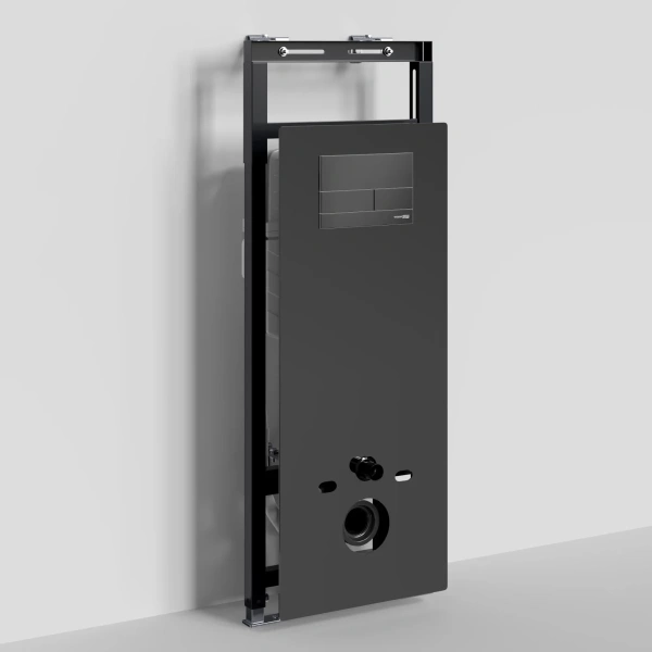 Инсталляция для унитаза WasserKRAFT Salm 27 27TLT.010.ME.BL.MB04 с кнопкой смыва, черный матовый