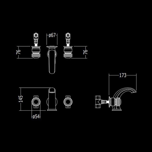 Смеситель для раковины Devon&Devon Excelsior Royal EXC-RY133MOTS золото