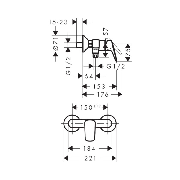 Смеситель для душа hansgrohe Logis 71600670 черный матовый