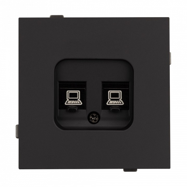 Розетка двойная Ethernet RJ-45 и со шторками, без рамки Arlight SCT-TENDO 054595