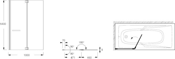 Шторка для ванны Jacob Delafon Adequation E4931-GA