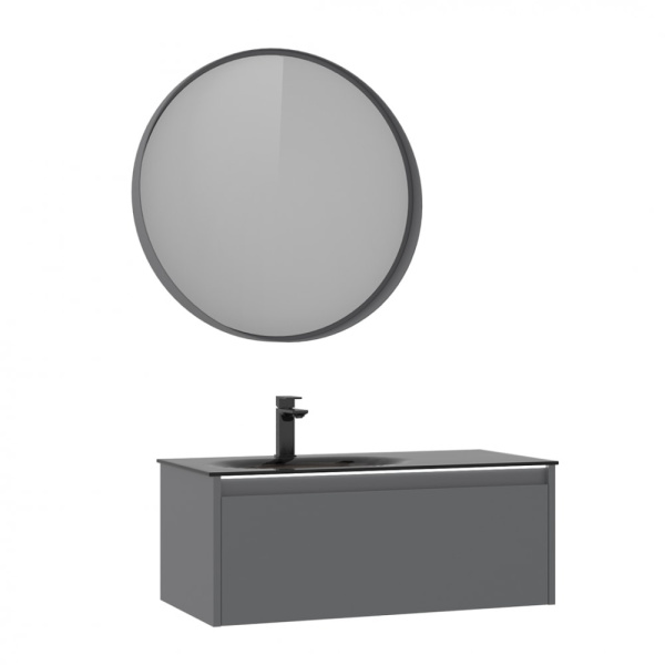 Тумба с раковиной Orka Lisbon 90 5001430 серый матовый