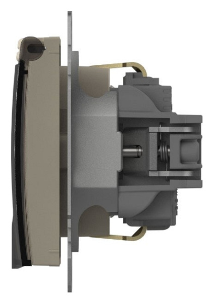 Розетка с заземлением с крышкой без рамки Elbi Eleсtriс Zena Vega 609-010300-218
