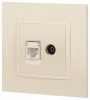 ТВ-розетка и розетка Ethernet RJ-45 без рамки Эра Эра Elegance 14-3110-02