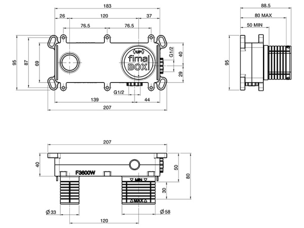 Внутренняя часть смесителя для раковины FIMA Carlo Frattini FimaBox F3600W