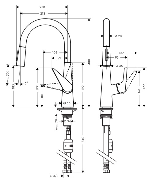 Смеситель для кухни hansgrohe TALIS-S 72813000