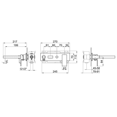 Смеситель для ванны Fantini Mint 34 93 F021B сталь