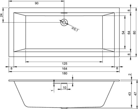 Акриловая ванна Riho Rething Cubic B106001005 180x80