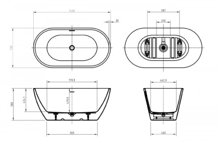 Акриловая ванна BelBagno 150x73 Uno BB701-1500-730-K
