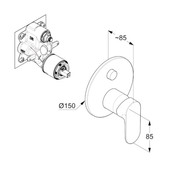 Смеситель для ванны для душа Kludi X1 327590575