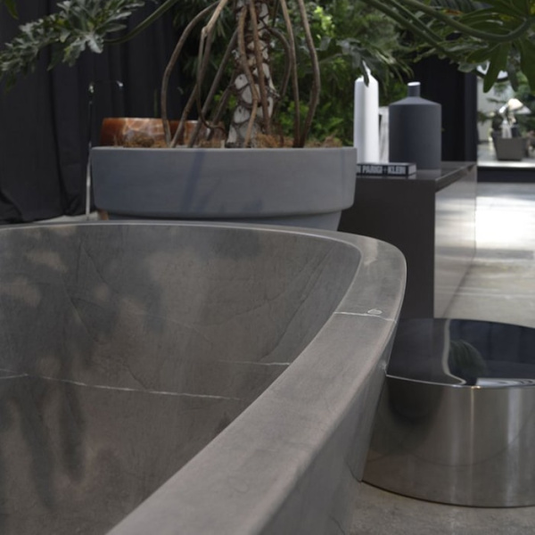 Ванна из искусственного камня Antonio Lupi Baia 185x90 BAIA Pietra Stone Grey/cr серый камень