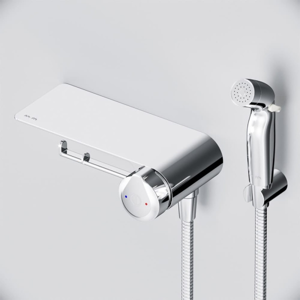Гигиенический душ AM.PM X-Joy TouchReel F0H85A800 со смесителем и полкой