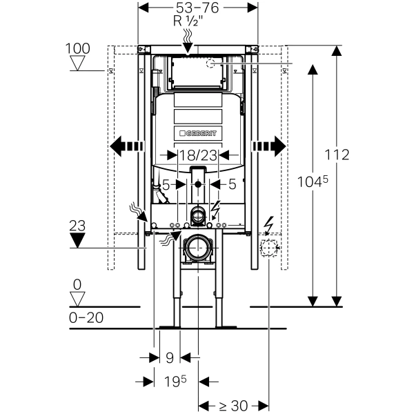 Инсталляция для унитаза Geberit Duofix Sigma 111.390.00.5 угловой