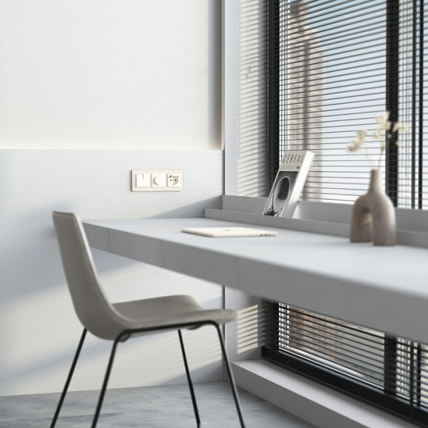 Розетка с заземлением и со шторкой и 2хUSB type A и C без рамки Werkel айвори матовый W1171762