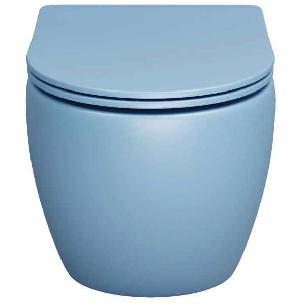 Унитаз подвесной Grossman GR-4411BSMS безободковый, с сиденьем микролифт, голубой матовый