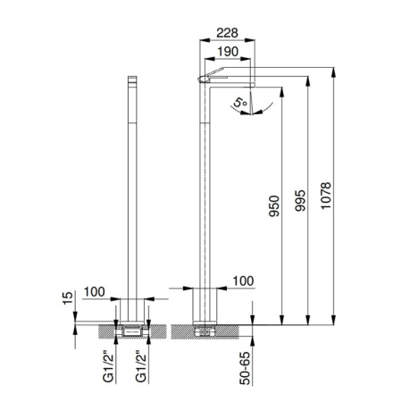 Смеситель для раковины Fantini Mint 34 13 F036B черный
